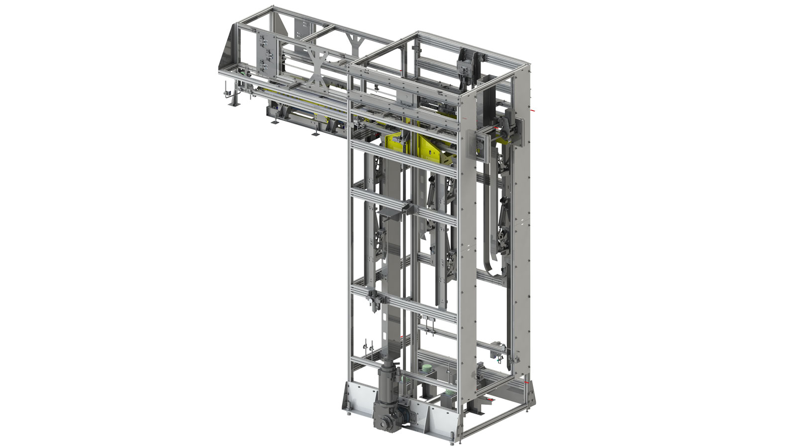 schwingshandl automation technology Abwaertsstapel Enstapelmmaschine Vollbehaelter Doppelt  2 x 300 kg