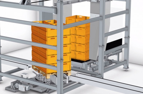 schwingshandl automation technology Rollcontainer Paletten Entlader1 Kopie