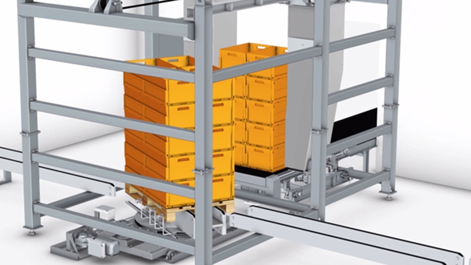 schwingshandl automation technology Rollcontainer Paletten Entlader1