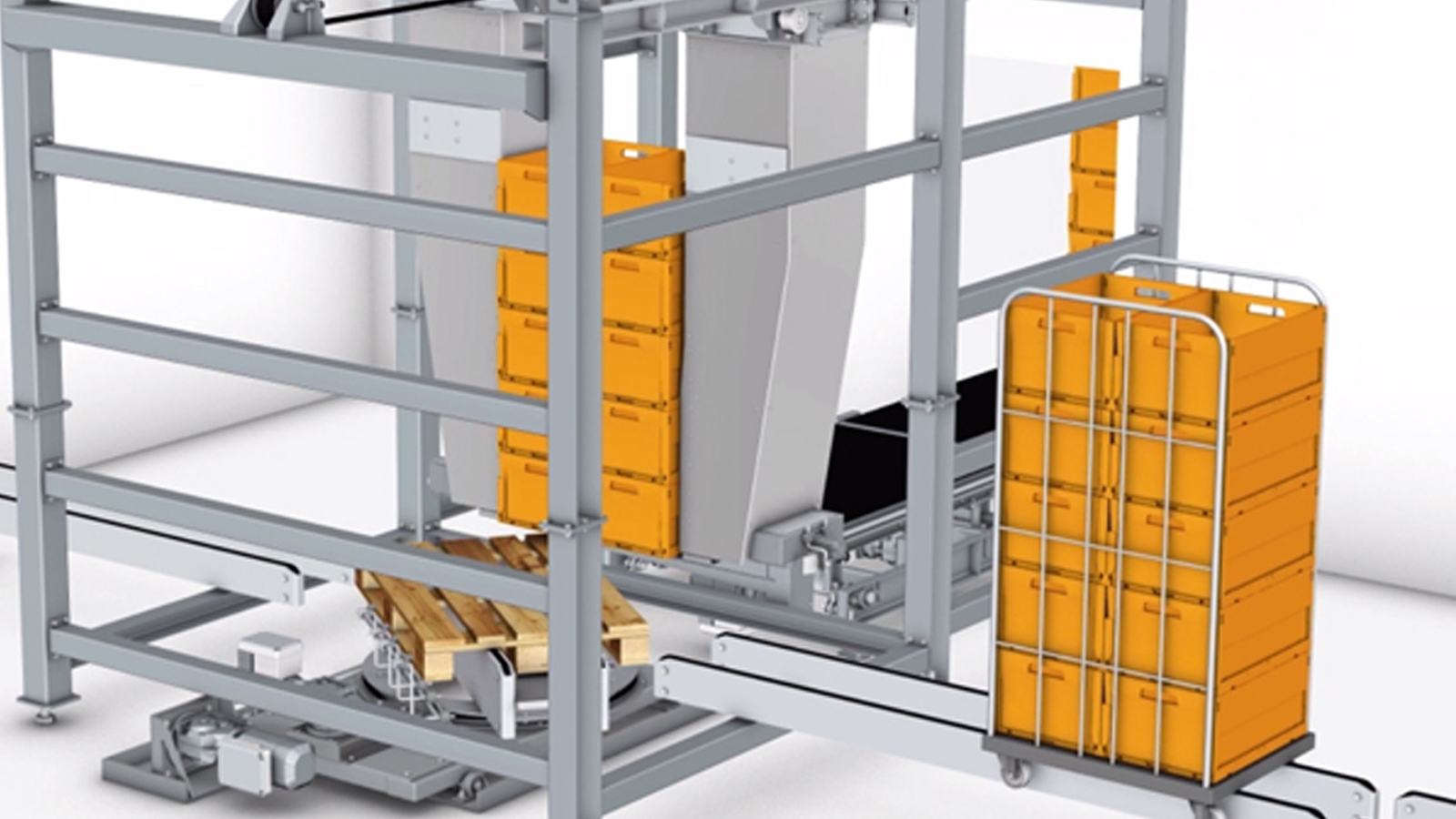 schwingshandl automation technology Rollcontainer Paletten Entlader2 Kopie