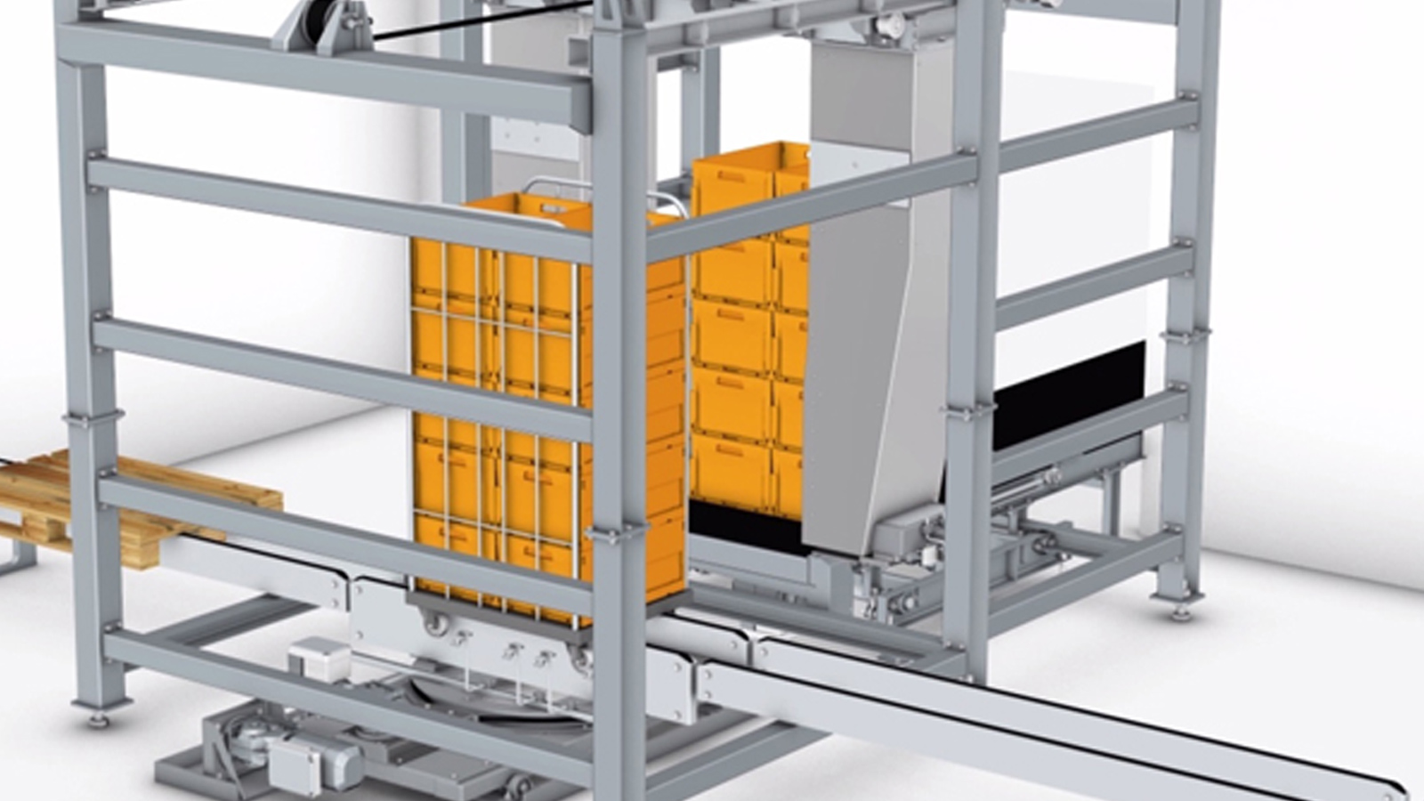 schwingshandl automation technology Rollcontainer Paletten Entlader3 Kopie