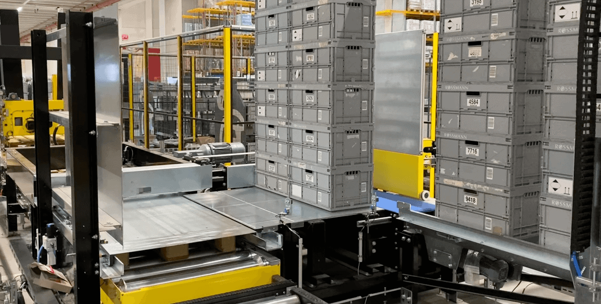 Palettieranlage Für E Commerce Behälter